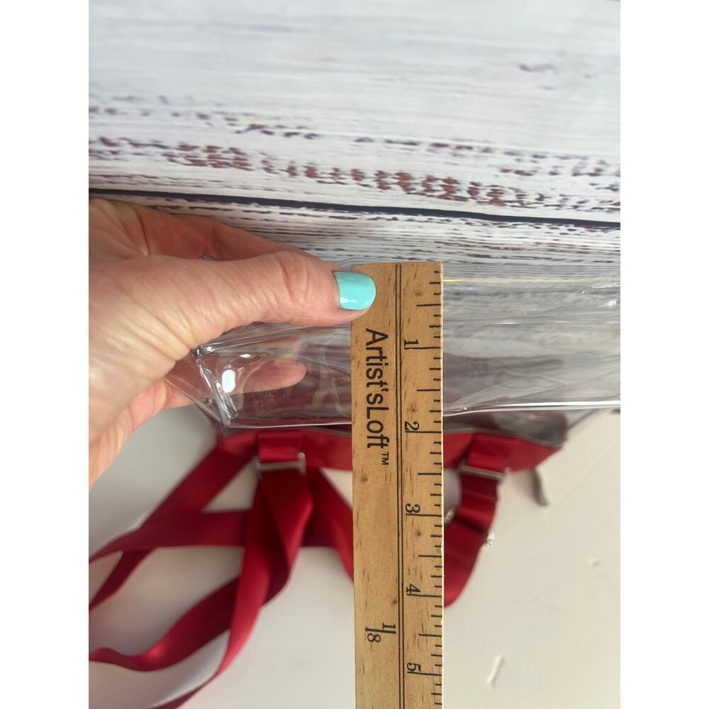 BAGALINNI STADIUM CLEAR POCKET CROSSBODY BAG RED - Picture 11 of 12